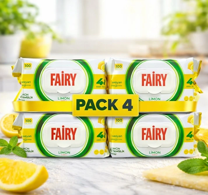 Pachet promo 4 X Servetele umede Multisuprafete Fairy Lamaie 100 buc
